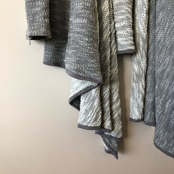 Free People Loop Knit Raw Trim Grey Open Cardigan - Picture 7 of 9